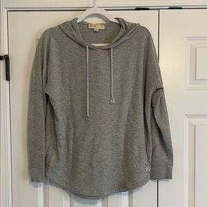 Michael Kors Light Gray Hooded Pullover Sweater